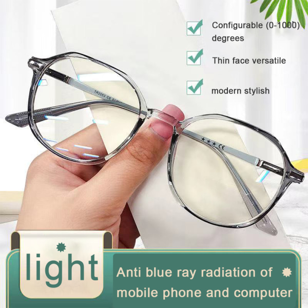 Kvinnor Blue Light Blocking Glasögon Anti Blue Light Myopia Fashion White