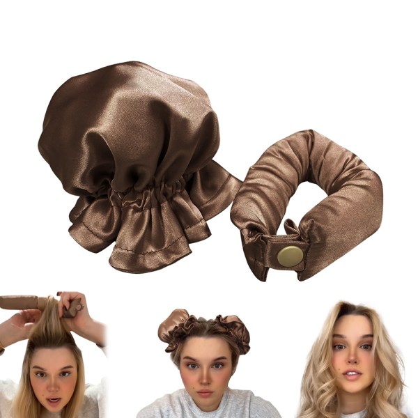 Värmelös silkespaprulle, värmefri hatt för långt och kort hår brown