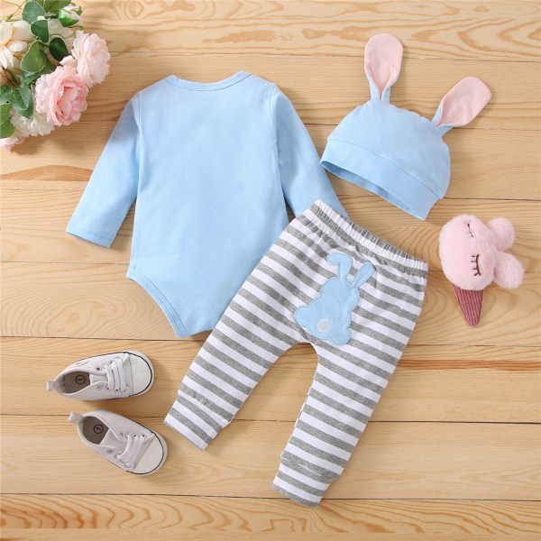 Min första påskoutfit - Spädbarns kanin romper byxor hatt outfit set 0-3M