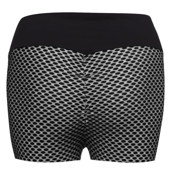 Andningsbara Honeycomb Jacquard Yoga Shaping Shorts för kvinnor Black S
