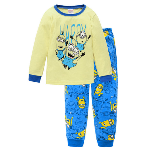 Despicable Me Pyjamas Set 2024 - Tryckta Pyjamas för Barn - Långärmad T-shirt och Byxor - Sovkläder - Loungewear - Pjs - Fanklappar C 130cm