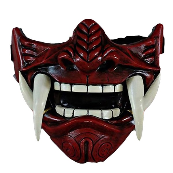 Halv ansiktsmask Prajna Demon Mask Halloween Prop red