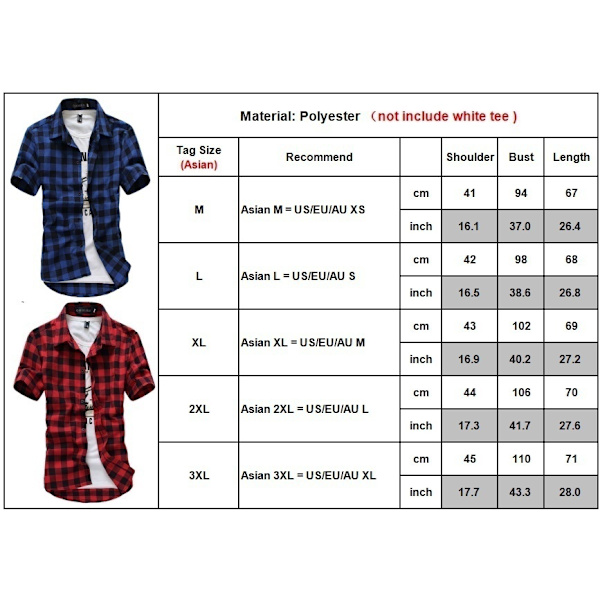 Herrmode Rutig Kortärmad Poloskjorta red&black M