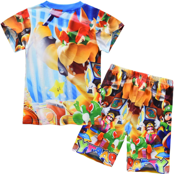 Barn Pojkar 3D- printed T-shirt Shorts Outfits Träningsoverall Sommarkläder Set C 5-6 Years