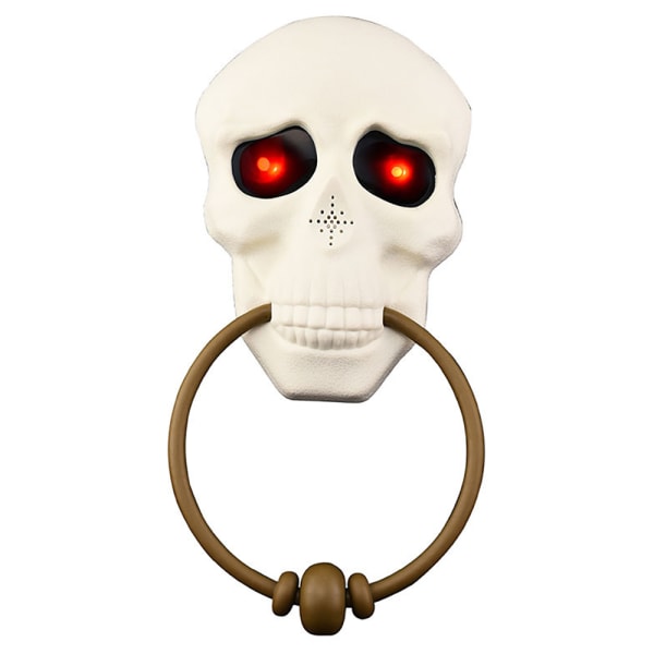 Halloween Skull Dörrklocka med skrämmande ljud LED-ljusprydnad 2PCS