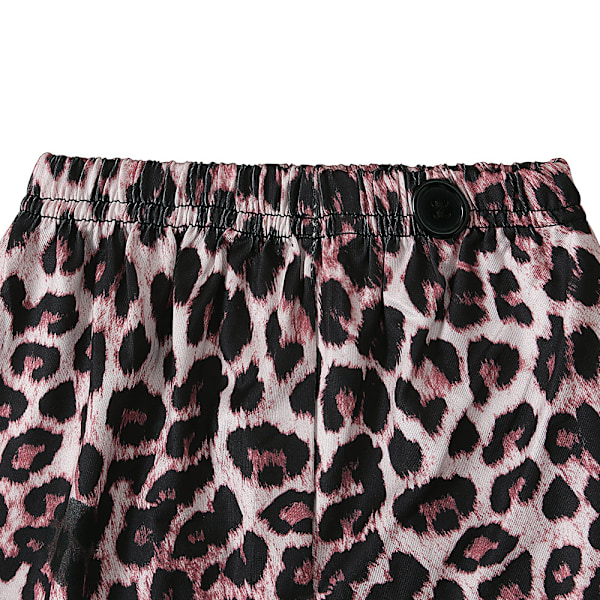 Babyflicka kläder, barn småbarn grottman kostym Halloween hundben historiska grottpojkar fest shorts benrem kläder Leopard 110cm