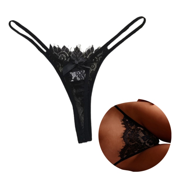 Kvinnor Sexiga Spets Underkläder Trosor Underkläder Fluga Trosor black L