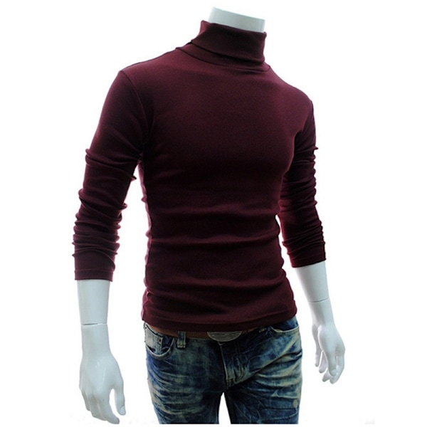 Ny långärmad tröja med polokrage för män red XL
