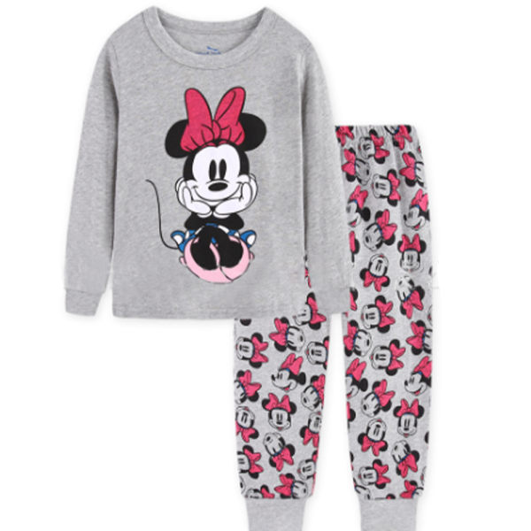 Barn Flickor Musse Pyjamas Set Tops + Byxor Nattkläder Outfits A 130cm