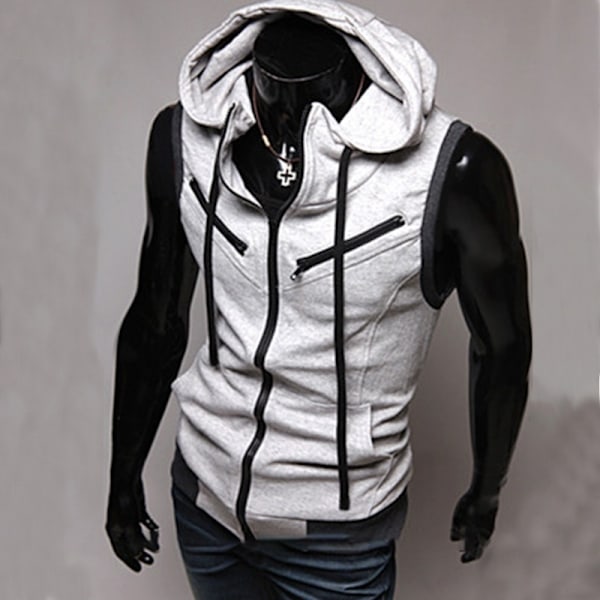Plus Size Herr Huvtröjor Rock light grey L