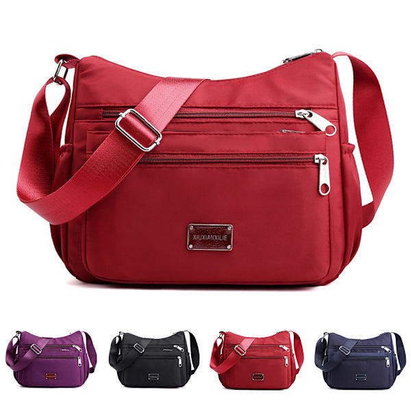 Damväska Messenger Bag Pack Resväska Casual Axelväska Slunga Ryggsäck Cross Body Väskor Red