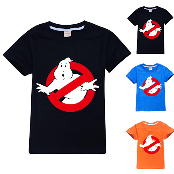 Barn Pojkar Flickor Ghostbusters Tryckt T-shirt Sommar Casual Kortärmad Tee Toppar Dark Blue 120cm