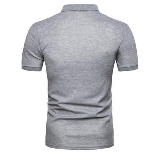 Snygg herr vänd krage geometrisk tryckt casual grey M