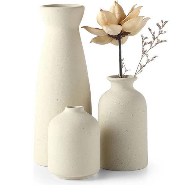 3 st/set Keramisk vas Dekorativ torkad blombehållare, Boho blomväxtbehållare, Hantverksornament, Heminredning, för hem, kontor, present till bröllop