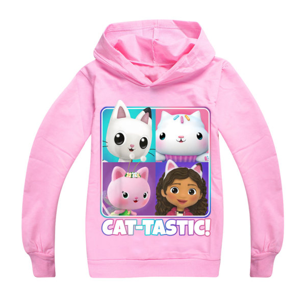 Gabby's Dollhouse Pullover Hoodie Sweatshirt Cat-Tastic för barn pink 140cm
