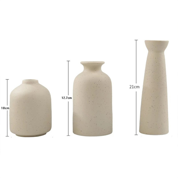 3 st/set Keramisk vas Dekorativ torkad blombehållare, Boho blomväxtbehållare, Hantverksornament, Heminredning, för hem, kontor, present till bröllop