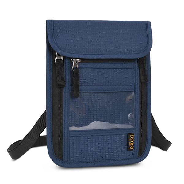 Unisex Multifunktionell Reseväska RFID-blockerande Pass- och Biljetthållare Dark Blue