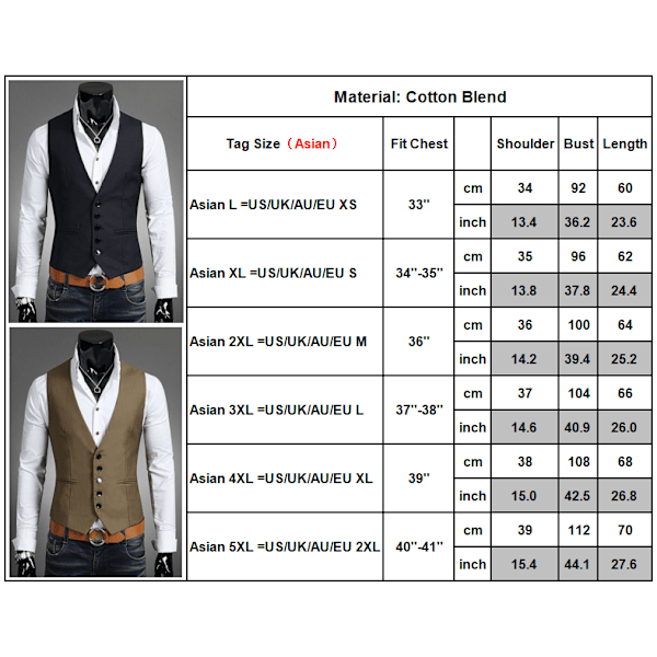 Herrkostym Väst Botten Jacka Business Kort Slim Väst Light brown 4XL