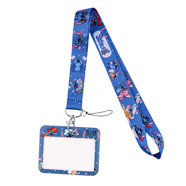 Bärbar Lilo & Stitch-tema Lanyard Arbets- och skolidentitetskort Telefonhalsband C