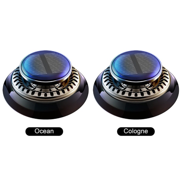 Solar Car Air Freshener Rotation Aromaterapi Bil Fordon Parfym Aroma Diffuser Ocean