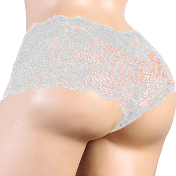 Mjuk Elasticitet Sexiga kalsonger för män Half Back Cover Underkläder White 3XL