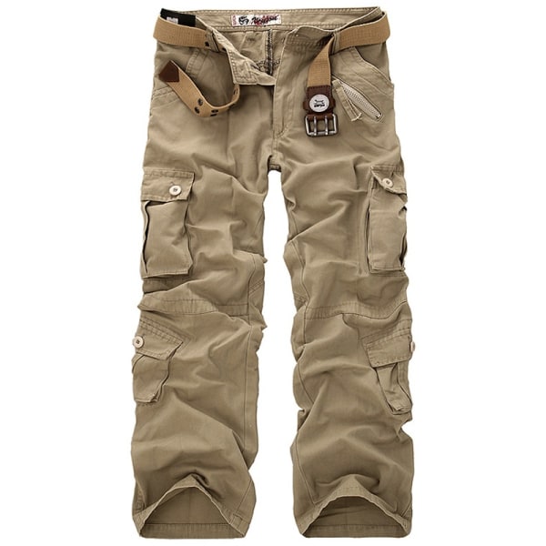 Spring Autumn Army Tactical Pants med multi fickor grey 36