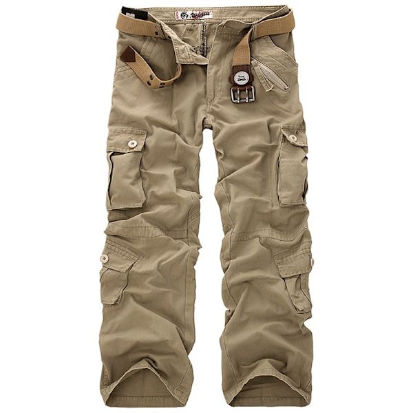 Våren Hösten Armén Multi ficka Taktiska Byxor light grey 32