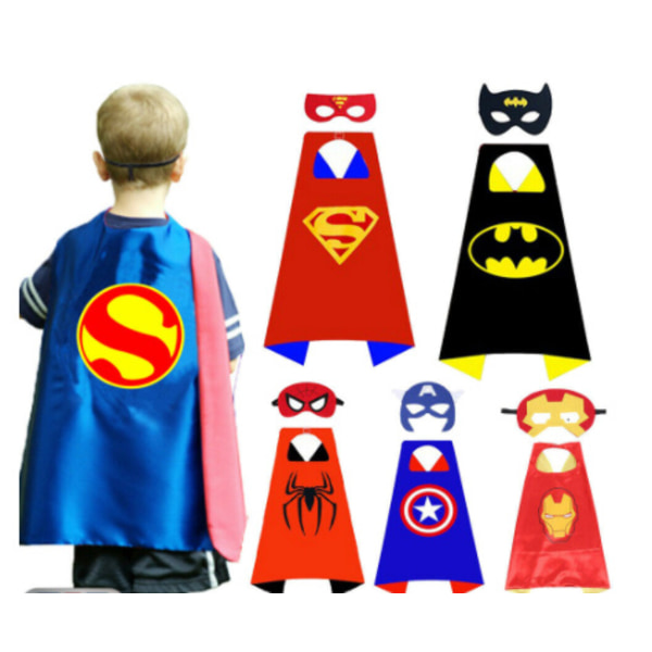 Barn Tecknad Superman mantel Super Hero Boy Halloween Set As pics