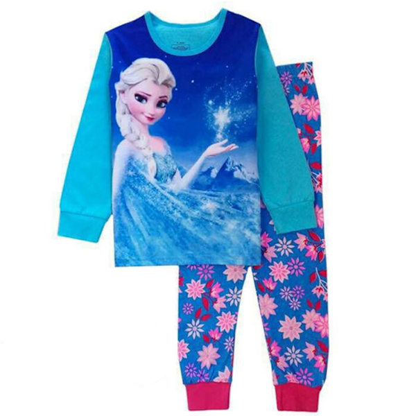 Frozen Prinsessa Småbarn Flickor Pyjamas Bomull Pjs för Pojke Nattkläder Långärmad Söt Tecknad Sovkläder Byxor Set #3 95cm