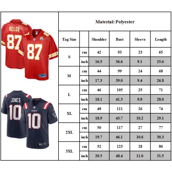 Kansas City Chiefs tröja för män NFL amerikansk fotboll sporttoppar B XL