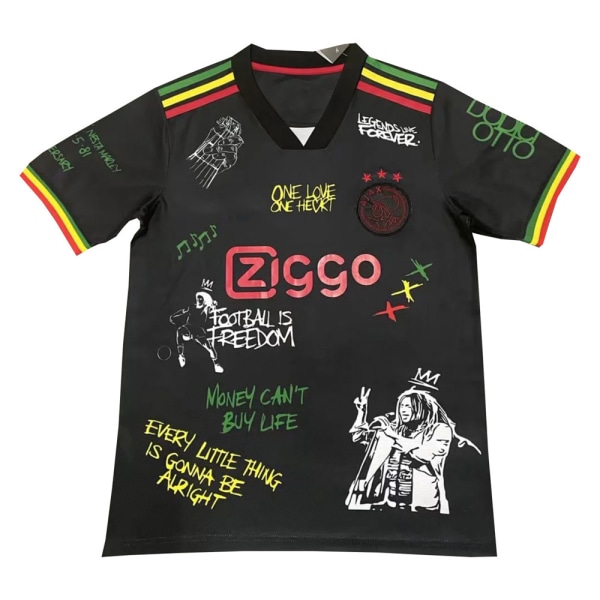 21/22 Ajax 3:e Bob Marley Special Edition Fotbollströja Herr Black M