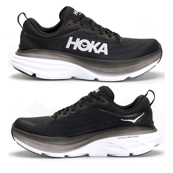 HOKA ONE ONE Bondi 8 Textile Herr Löparskor Låg Profil Black White 40.5