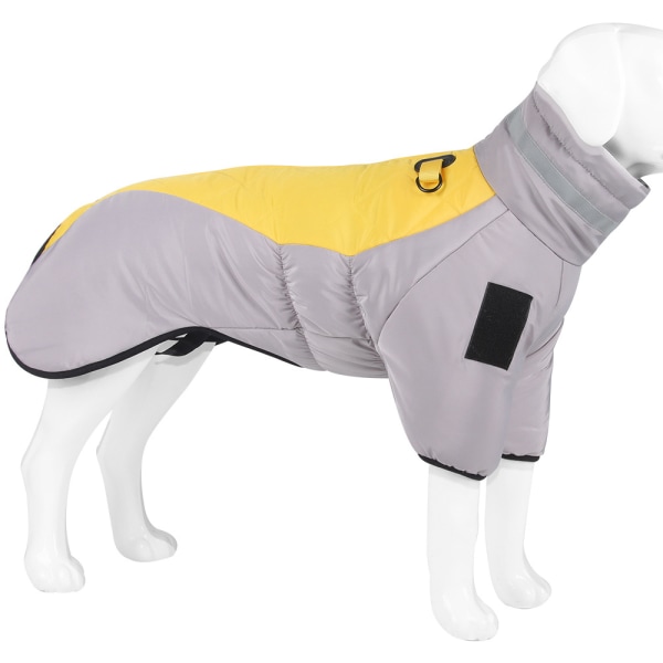 Kläder för husdjurshundar, väst, utomhus, vinter, vadderad jacka, kläder grayish yellow XL