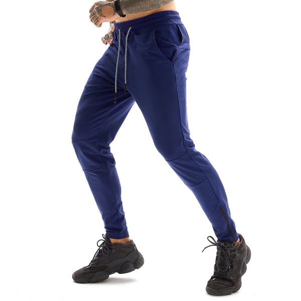 Stretch Casual Träningsbyxor med flera fickor för män Dark Cyan XL