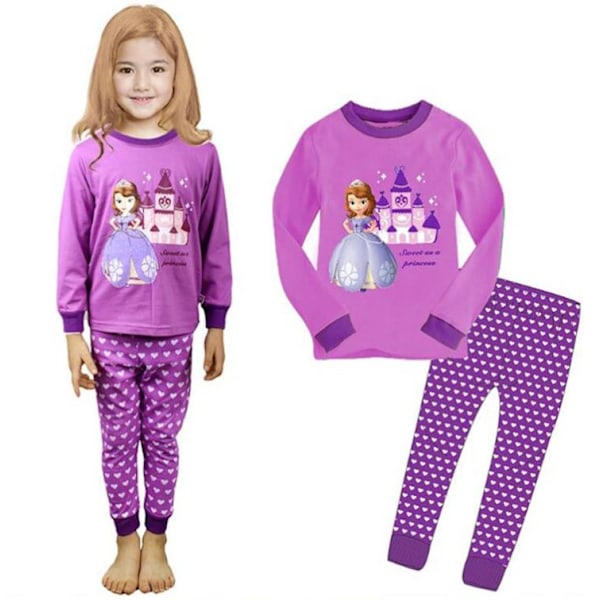 Frozen Prinsessa Småbarn Flickor Pyjamas Bomull Pjs för Pojke Nattkläder Långärmad Söt Tecknad Sovkläder Byxor Set #6 95cm