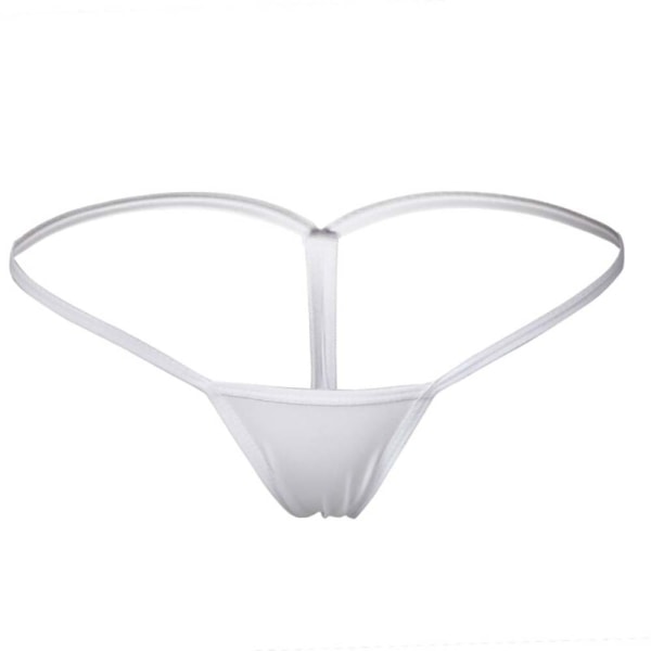 Damflickor Lågväxt sexig stringtrosa Elastiska Anti-läckage underkläder White L
