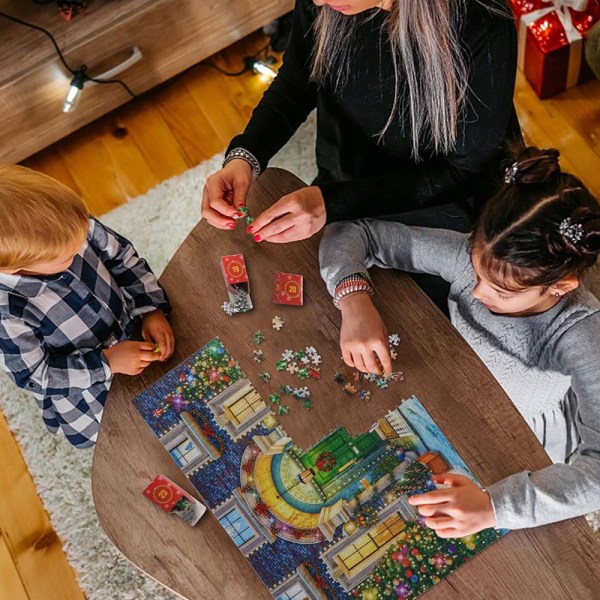 Pussel Adventskalender 2023, 1008 Pusselbitar Xtmas Nedräkning