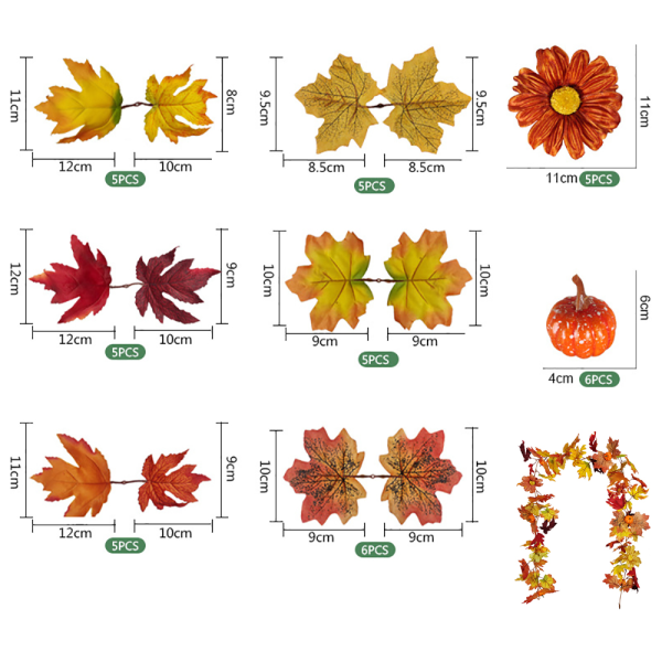 Halloween Dekorationer Simulering Lönnlöv Thanksgiving Hängande C