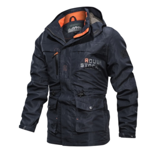 Jackor för Män Vinter, Herrjacka Medellång Casual Utomhus Huva Plus Storlek Jacka Vår och Höst Kläder Herrjackor Casual Snygg Blue 4XL