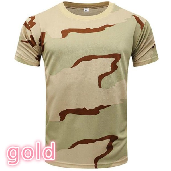 Herr Sommar Camouflage Tryckt Kortärmad T-shirt green M