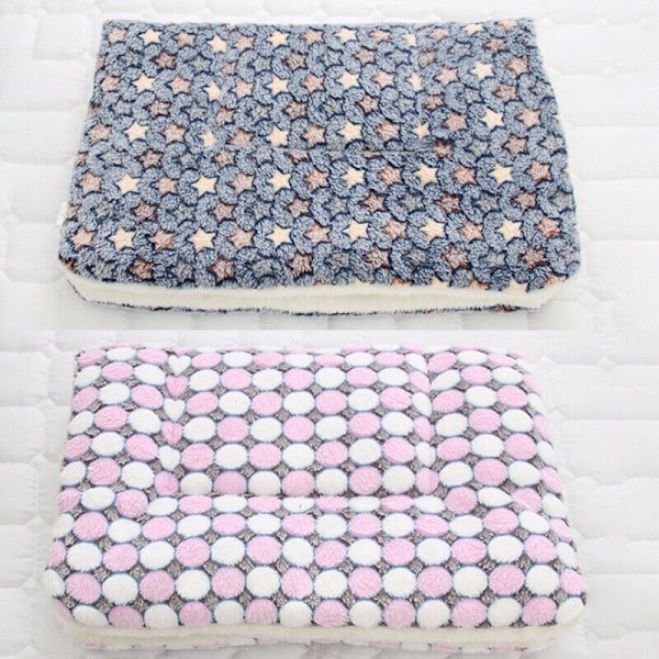 Husdjursfilt Vinter Fleece Katt Hund Valp Säng Madrass Sovande Bean paste white 49*32cm
