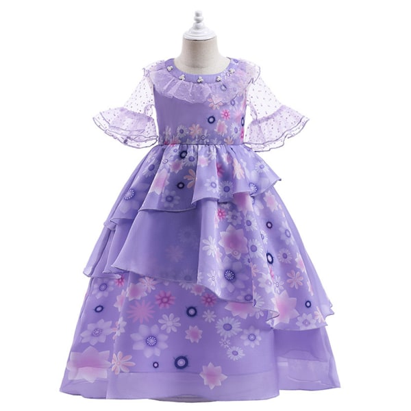 Kid Girl Encanto Isabela Cos Festdräkt Princess Swing Dress 7-8Years