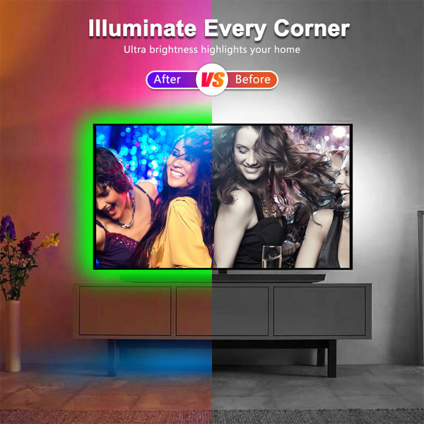 5m RGB 300 LED 3528 SMD Flexible Strip Light TV Bakgrundsbelysning 5M