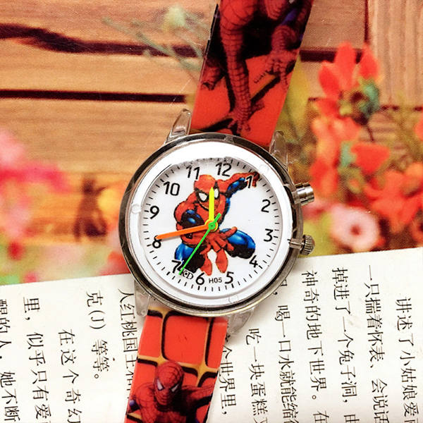 Kids Spiderman lysande watch blinkande ljus pojkar flicka klocka Red