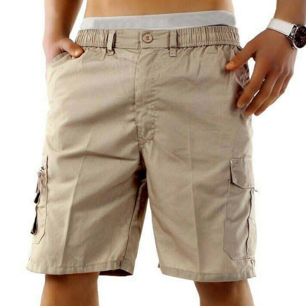 Herr Combat Cargo fickor Sweat Shorts Sommar Byxor Buttoms Gray L