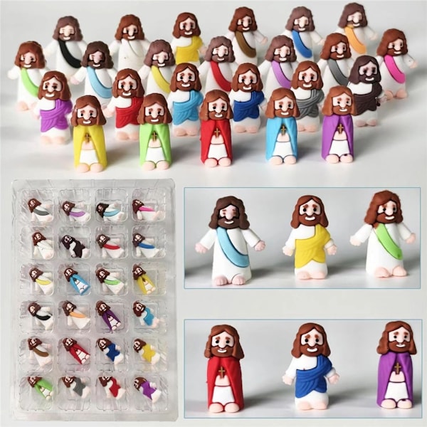 Julkalender med Blind Box, Mini Jesusfigurer, Leksak, Nedräkningskalender, 24 Dagar, Julgåva