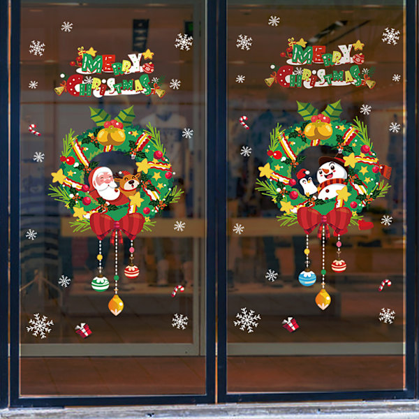 Jultomte Snögubbe Avtagbar Vägg Fönster Dekal Heminredning SR-16