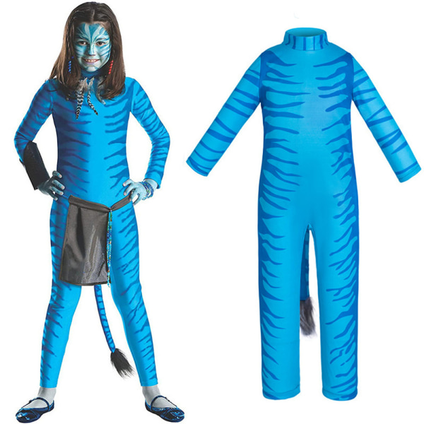 Jake Sully Cosplay Kostym Neytiri Jumpsuit Halloween För Barn S