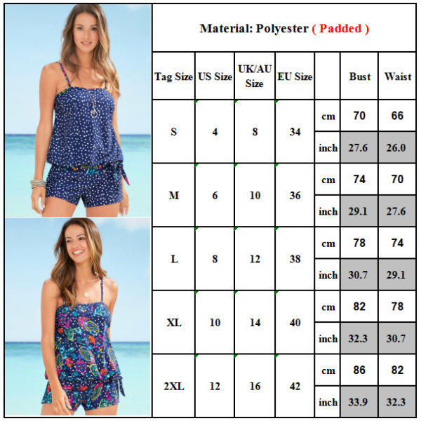 Dam sommarbikini prickig tryckt baddräkt charmig mjuk Camouflage M