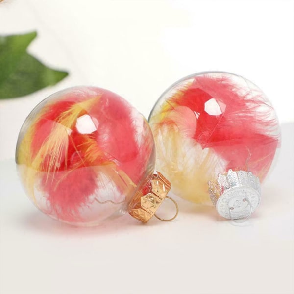 1 st transparenta julgranskulor i plast, fyllbara dekorationer silver 6cm